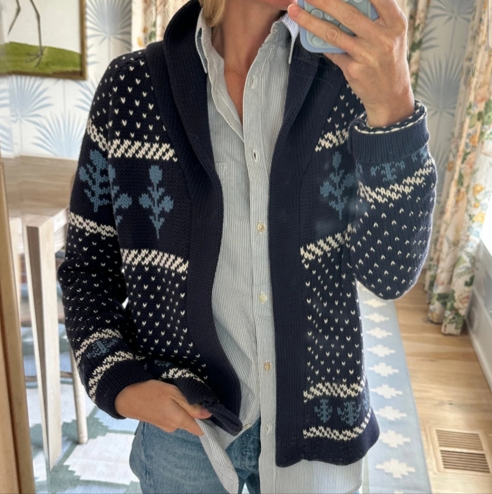 NWT Marea By Liz Joy Flower Instarsia Cardigan SZ SOLD OUT and Limited Run